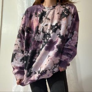 Urban renewal recycled burst tie dye crew neck